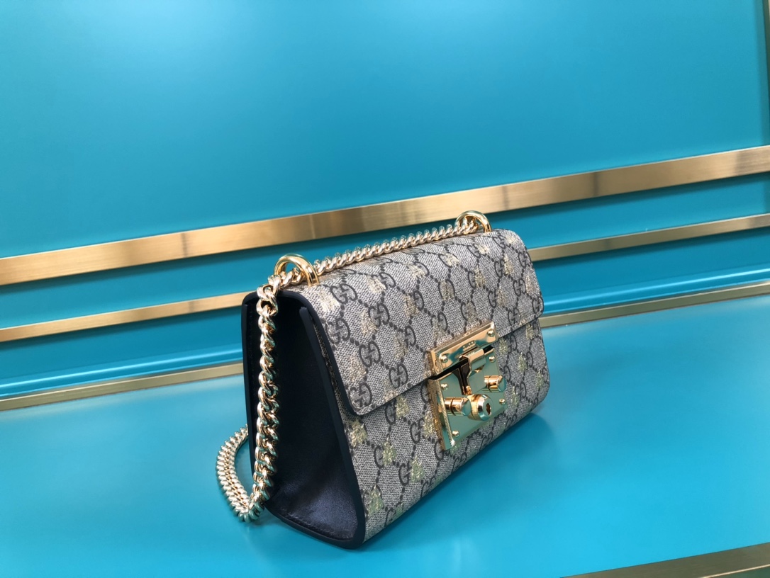 Gucci Padlock Small GG Supreme Canvas Shoulder Bag 409487